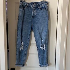 Express Light Blue Distressed Boyfriend Jeans